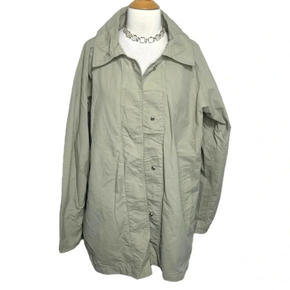 totes ISOTONER Womens Lightweight Casual Trench Coat Khaki Size L - Picture 2 of 7